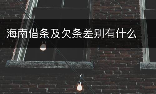 海南借条及欠条差别有什么