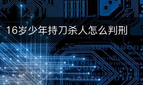 16岁少年持刀杀人怎么判刑