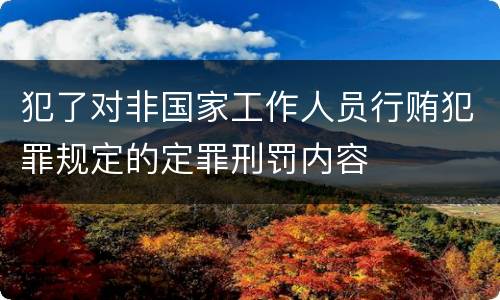 犯了对非国家工作人员行贿犯罪规定的定罪刑罚内容