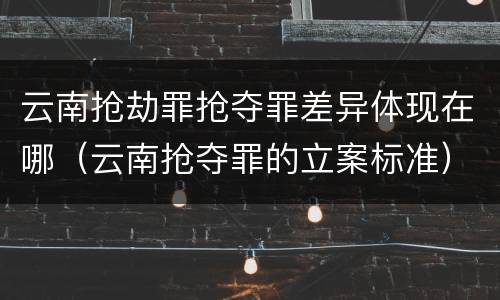 云南抢劫罪抢夺罪差异体现在哪（云南抢夺罪的立案标准）