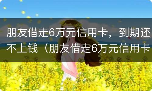 朋友借走6万元信用卡，到期还不上钱（朋友借走6万元信用卡,到期还不上钱了）