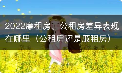 2022廉租房、公租房差异表现在哪里（公租房还是廉租房）