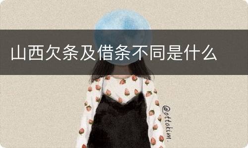 山西欠条及借条不同是什么