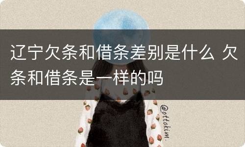 辽宁欠条和借条差别是什么 欠条和借条是一样的吗