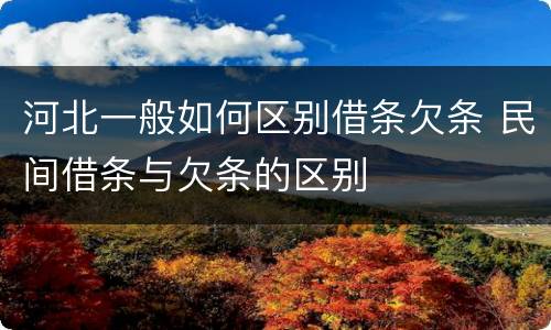 河北一般如何区别借条欠条 民间借条与欠条的区别