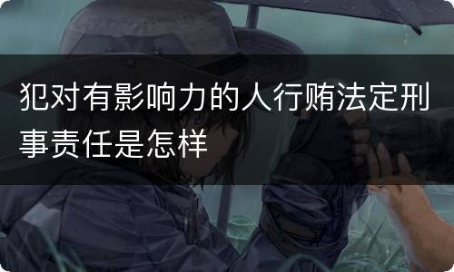犯对有影响力的人行贿法定刑事责任是怎样