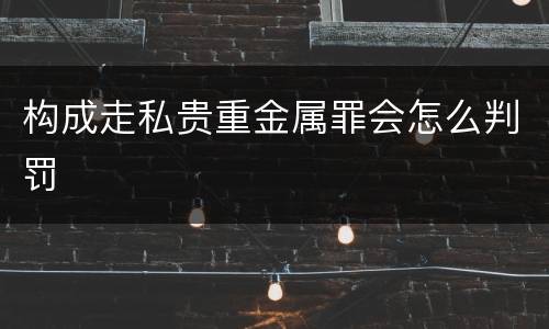 构成走私贵重金属罪会怎么判罚