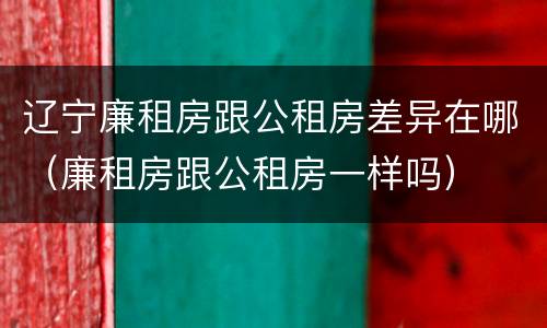 辽宁廉租房跟公租房差异在哪（廉租房跟公租房一样吗）