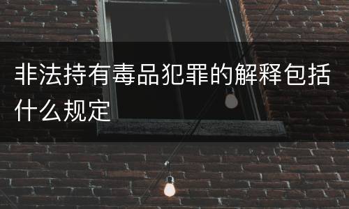 非法持有毒品犯罪的解释包括什么规定
