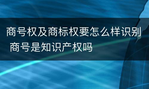 商号权及商标权要怎么样识别 商号是知识产权吗