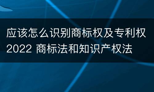 应该怎么识别商标权及专利权2022 商标法和知识产权法