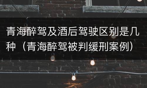 青海醉驾及酒后驾驶区别是几种（青海醉驾被判缓刑案例）