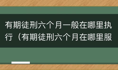 有期徒刑六个月一般在哪里执行（有期徒刑六个月在哪里服刑）