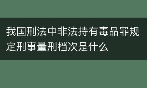 我国刑法中非法持有毒品罪规定刑事量刑档次是什么