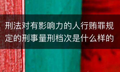 刑法对有影响力的人行贿罪规定的刑事量刑档次是什么样的