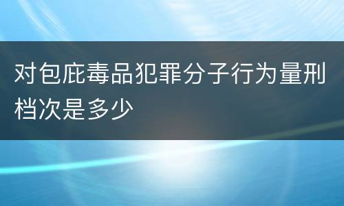 对包庇毒品犯罪分子行为量刑档次是多少