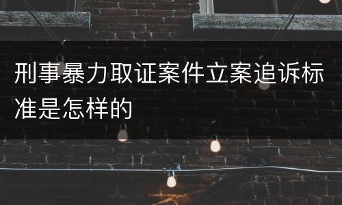 刑事暴力取证案件立案追诉标准是怎样的