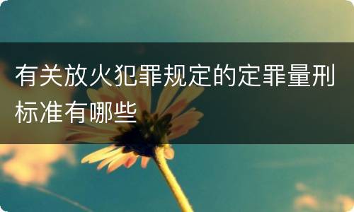 有关放火犯罪规定的定罪量刑标准有哪些