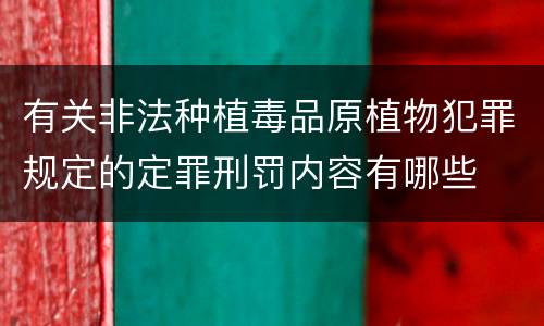 有关非法种植毒品原植物犯罪规定的定罪刑罚内容有哪些