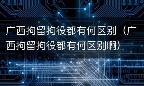 广西拘留拘役都有何区别（广西拘留拘役都有何区别啊）
