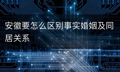 安徽要怎么区别事实婚姻及同居关系