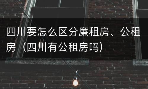 四川要怎么区分廉租房、公租房（四川有公租房吗）