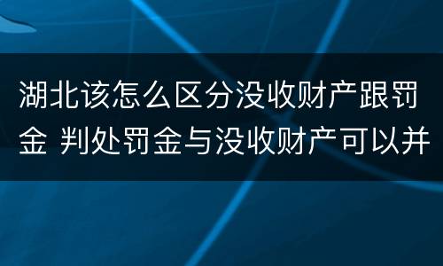 湖北该怎么区分没收财产跟罚金 判处罚金与没收财产可以并罚吗