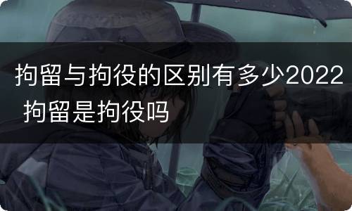 拘留与拘役的区别有多少2022 拘留是拘役吗