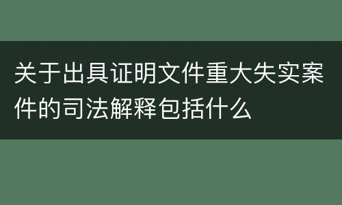 关于出具证明文件重大失实案件的司法解释包括什么