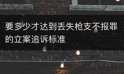 要多少才达到丢失枪支不报罪的立案追诉标准