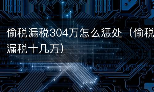 偷税漏税304万怎么惩处（偷税漏税十几万）