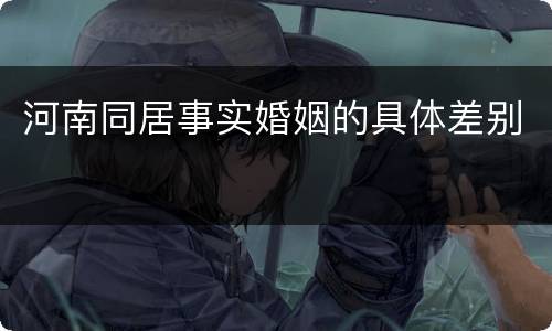河南同居事实婚姻的具体差别