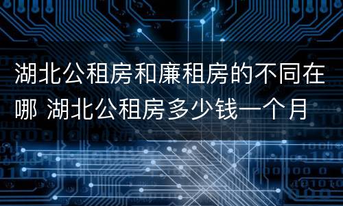 湖北公租房和廉租房的不同在哪 湖北公租房多少钱一个月