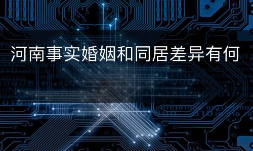 河南事实婚姻和同居差异有何