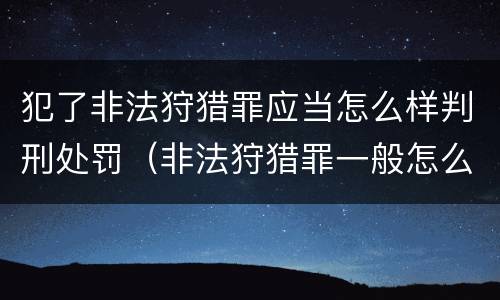 犯了非法狩猎罪应当怎么样判刑处罚（非法狩猎罪一般怎么判）