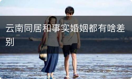 云南同居和事实婚姻都有啥差别