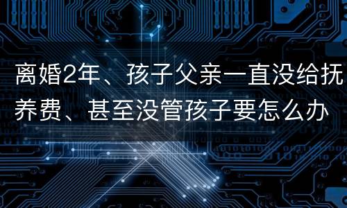 离婚2年、孩子父亲一直没给抚养费、甚至没管孩子要怎么办