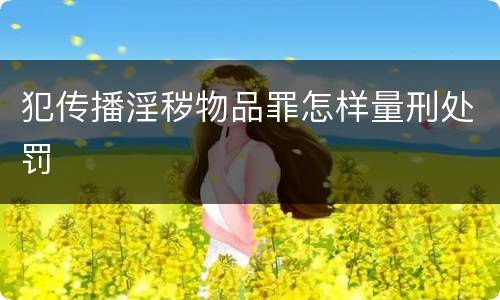 犯传播淫秽物品罪怎样量刑处罚