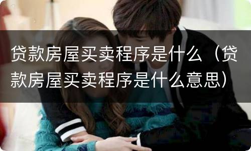 贷款房屋买卖程序是什么（贷款房屋买卖程序是什么意思）
