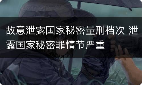故意泄露国家秘密量刑档次 泄露国家秘密罪情节严重