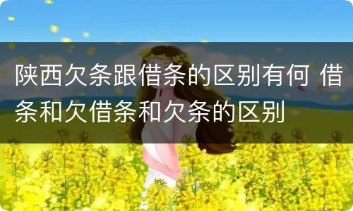 陕西欠条跟借条的区别有何 借条和欠借条和欠条的区别