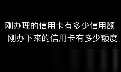 刚办理的信用卡有多少信用额 刚办下来的信用卡有多少额度
