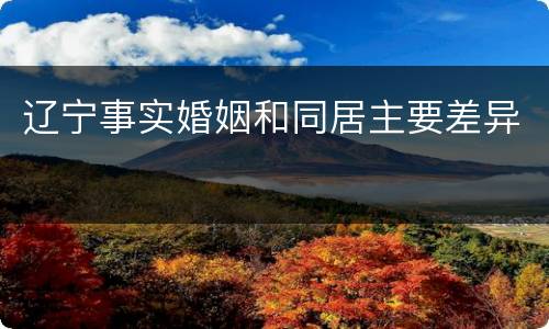 辽宁事实婚姻和同居主要差异