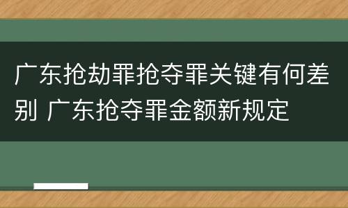 广东抢劫罪抢夺罪关键有何差别 广东抢夺罪金额新规定