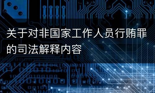 关于对非国家工作人员行贿罪的司法解释内容
