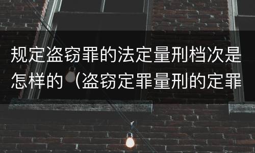 规定盗窃罪的法定量刑档次是怎样的（盗窃定罪量刑的定罪标准）