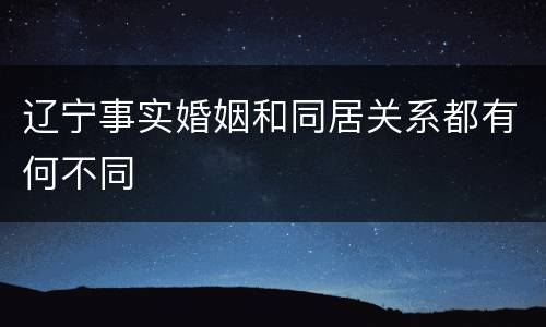 辽宁事实婚姻和同居关系都有何不同