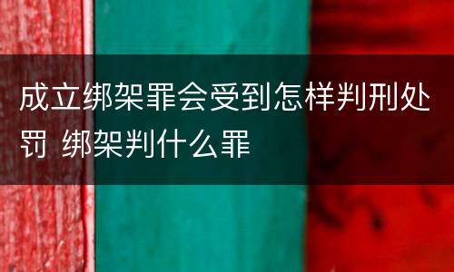 成立绑架罪会受到怎样判刑处罚 绑架判什么罪