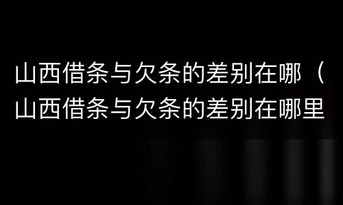 山西借条与欠条的差别在哪（山西借条与欠条的差别在哪里）