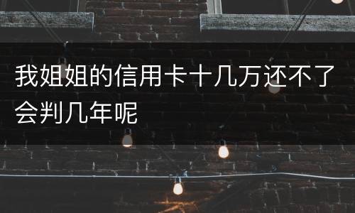 我姐姐的信用卡十几万还不了会判几年呢